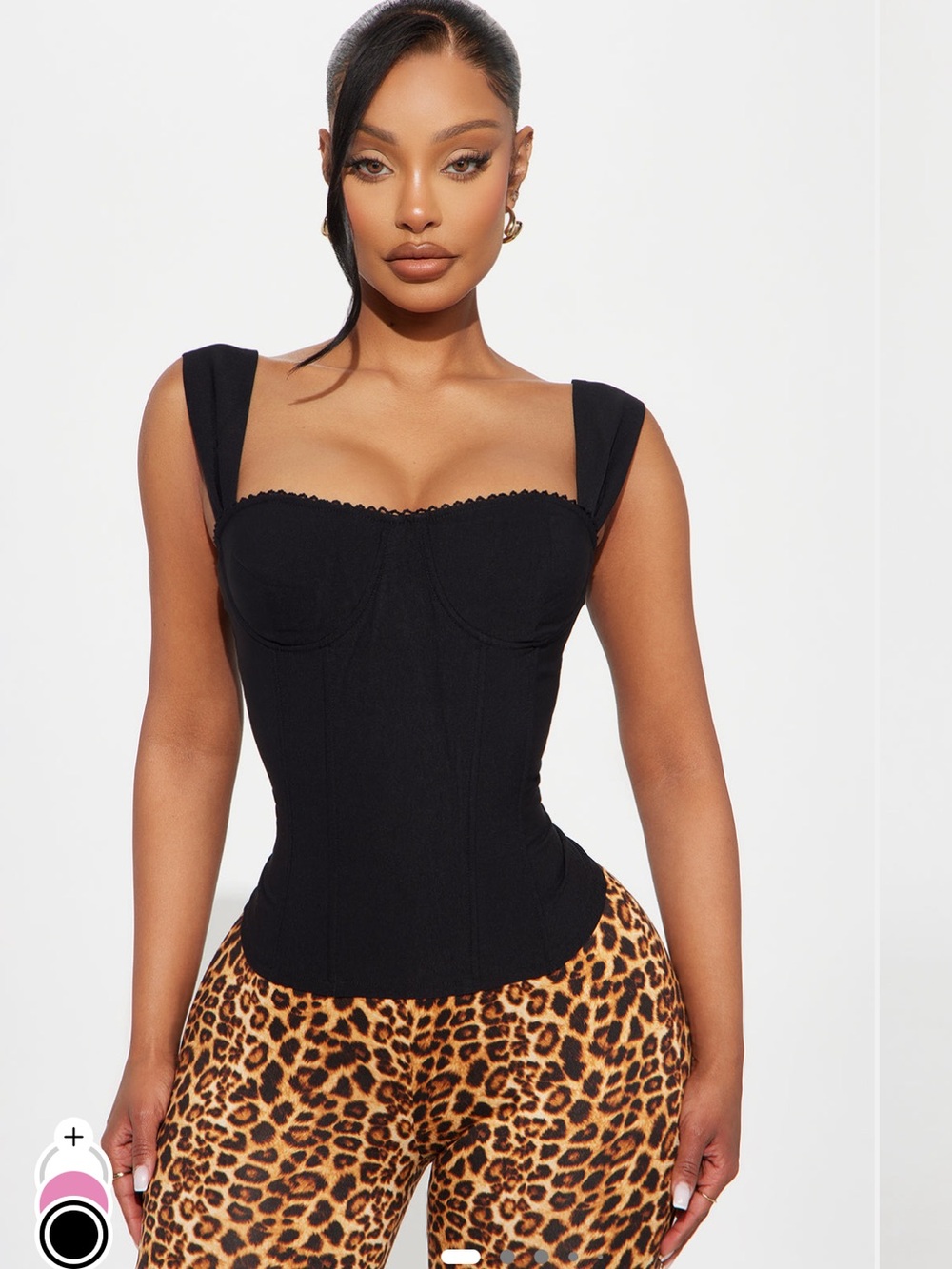 Fashion Nova Black Structured Corset Bodysuit